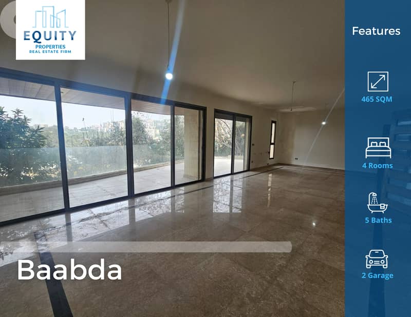 Brand New 465 SQM Apartment With Terrace For Sale In Baabda #AA8660 0