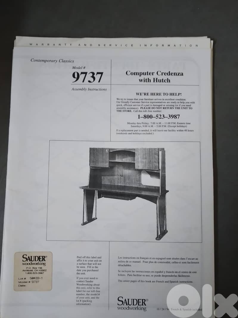 6 pieces Office desk complete 0