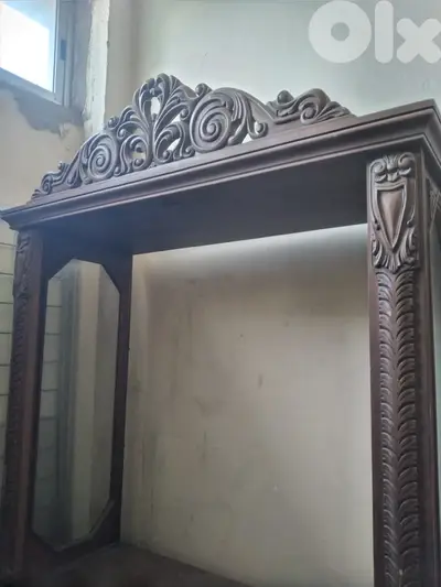 Vintage antique dining table , vitrine and dressoir