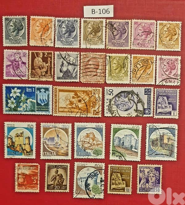 Italy old 28 stamps # B-106 0