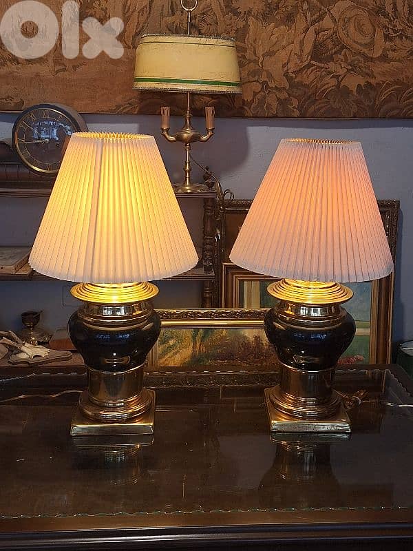 2 Mid-century modern brass lamps 0