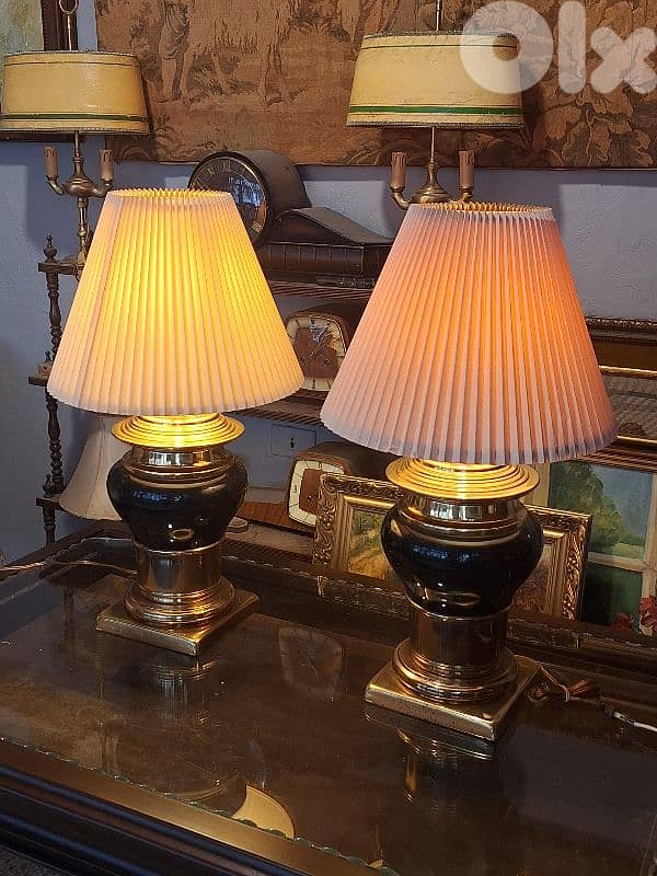 2 Mid-century modern brass lamps 2
