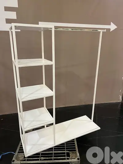 stand with racks for clothes