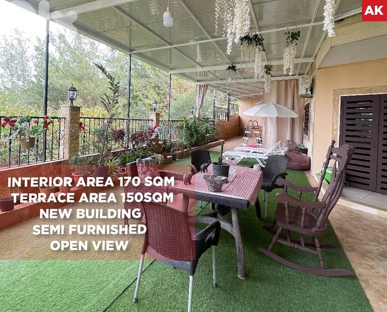 Terrace/1 Balcony/2 Parking Spaces/Bchamoun - بشامون/REF#AK132001 0