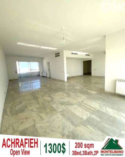 200 sqm Apartment For Rent in Achrafieh (أشرفية) with Open View 200 sqm Apartment For Rent in Achrafieh (أشرفية) with Open View