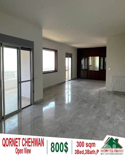 300 sqm Apartment For Rent in Qornet Chehwan قرنة شهوان with Open View