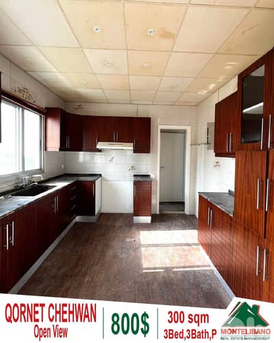 300 sqm Apartment For Rent in Qornet Chehwan قرنة شهوان with Open View