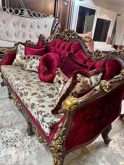 طقم صالون شغل مصر خشب زان