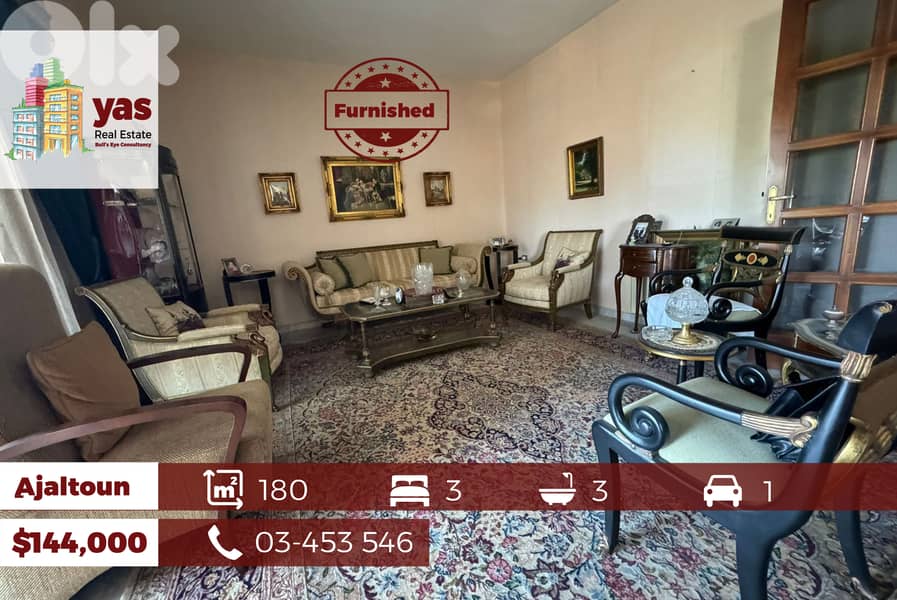 Ajaltoun 200m2 | Private Street | Fully Furnished | Mountain View | EL 0