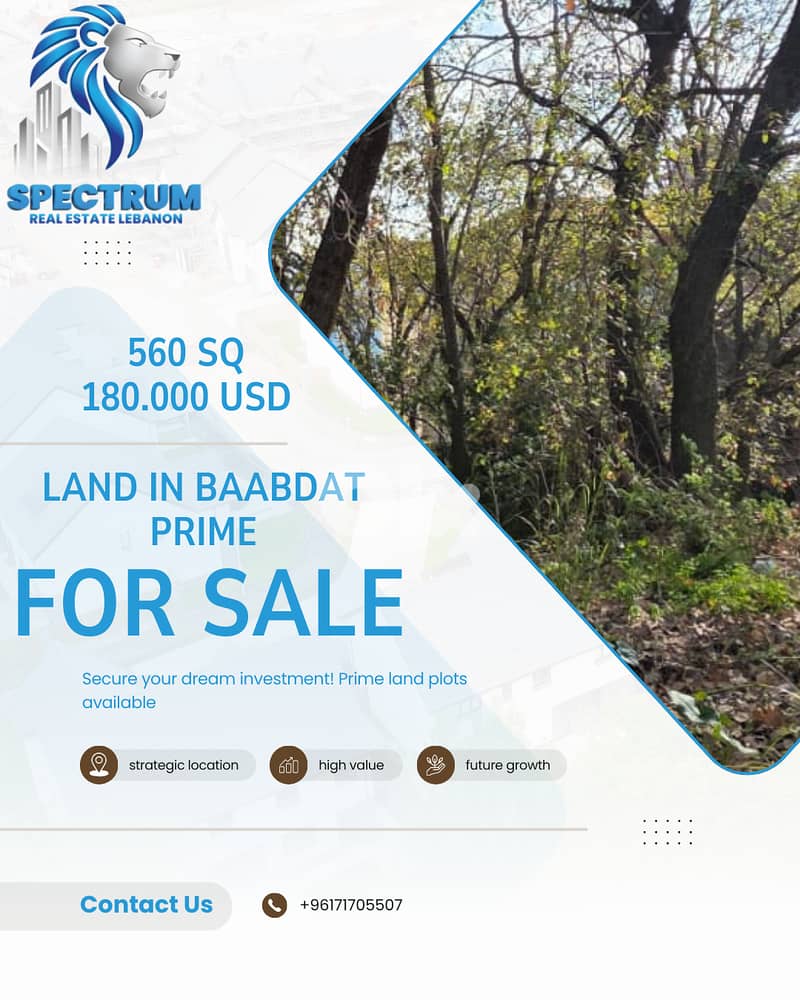 SUPER CATCH! LAND FOR SALE IN BAABDAT PRIME, ZONE 40/120, (BB-236) C 0