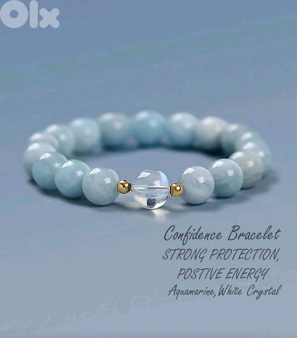 Natural Aquamarine Gem Stone Bracelet Elegant gift 1