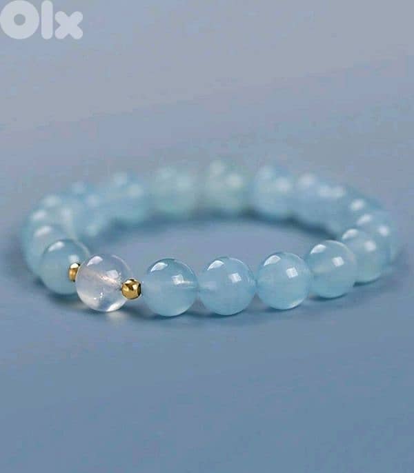 Natural Aquamarine Gem Stone Bracelet Elegant gift 3