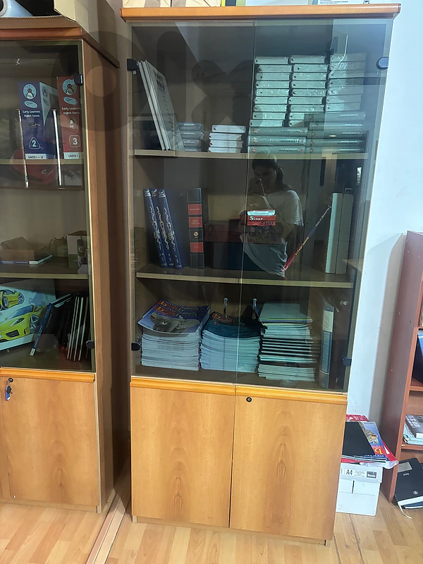 Glass and wood cabinet