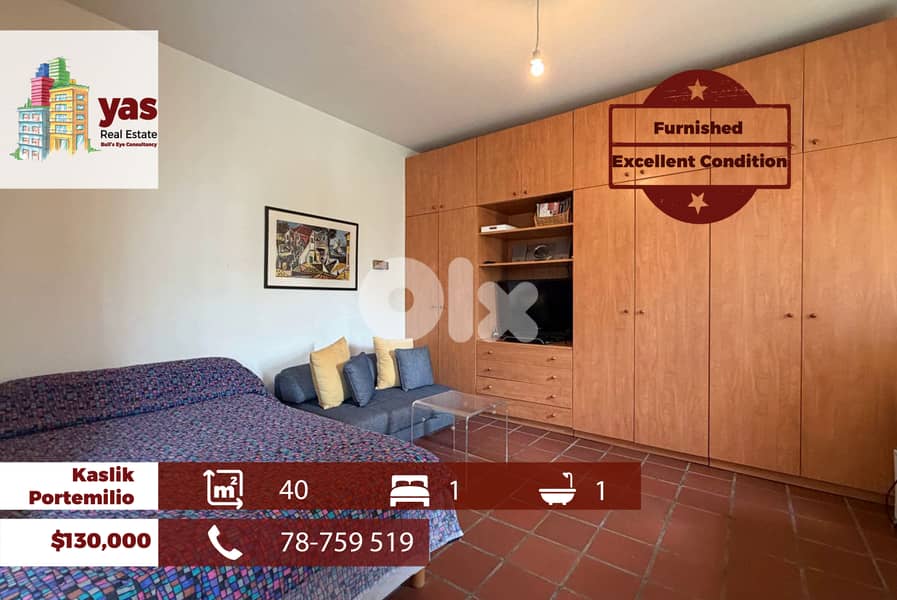 Kaslik/Portemilio 40m2 | Furnished Chalet | Prime Location | Catch |EH 0