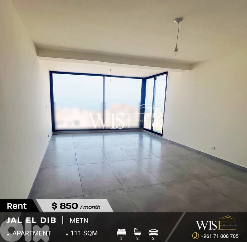 111 SQM Apartment for RENT in Jal El Dib! 0