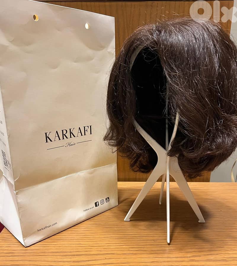 wig dark brown natural hair KARKAFI 2