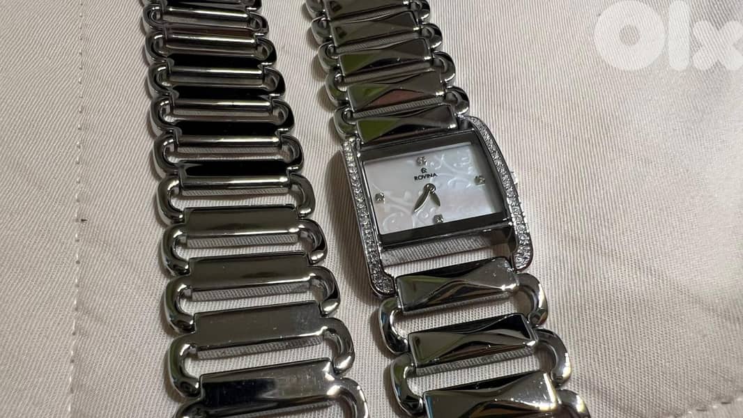 rovina watch and bracelet silver set 0