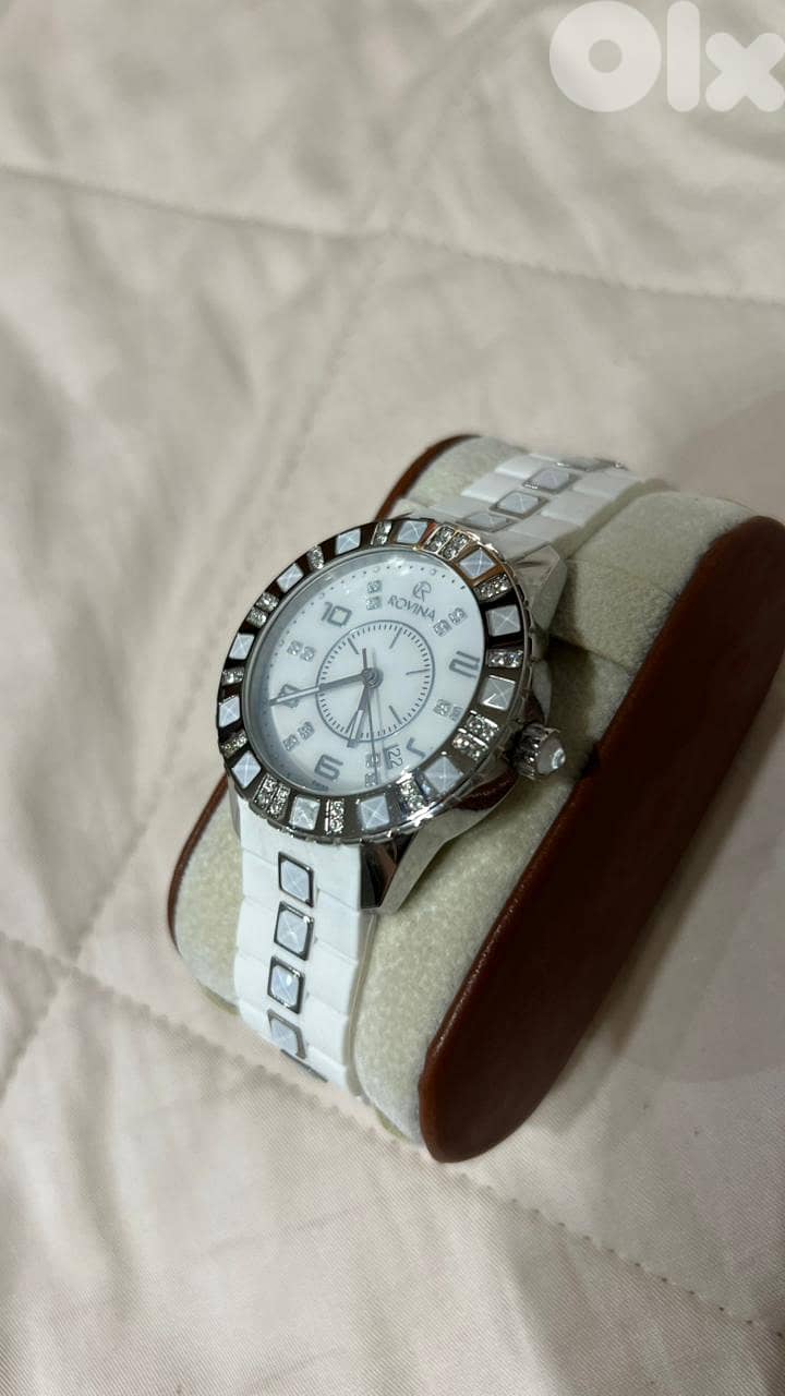 rovina watch white rubber and silver 0