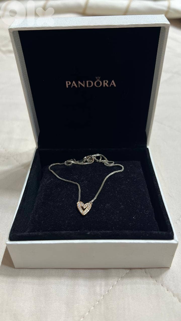 necklace PANDORA heart rose gold 0