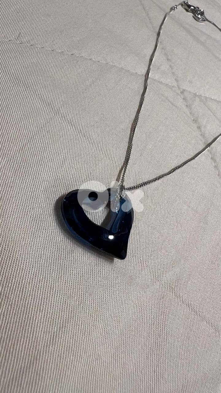necklace SWAROVSKI navy blue heart 1
