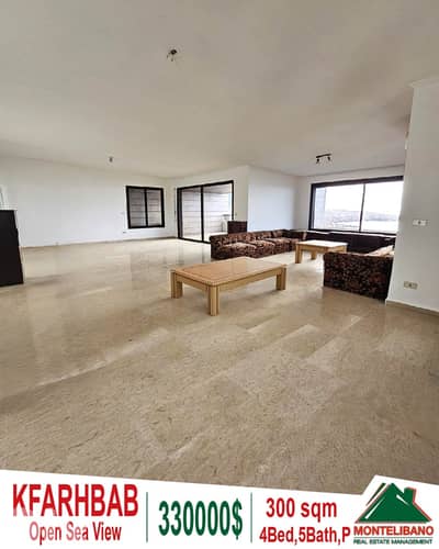 300 sqm Apartment For Sale in Kfarhbab with Open Sea View