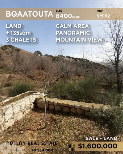 Land for sale in Bqaatouta SM182 أرض للبيع في بقعتوتا
