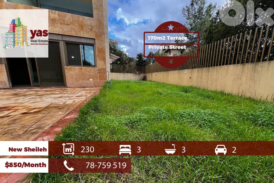 New Sheileh 230m2 | 170m2 Terrace | Rent | Prime Location | KS 0