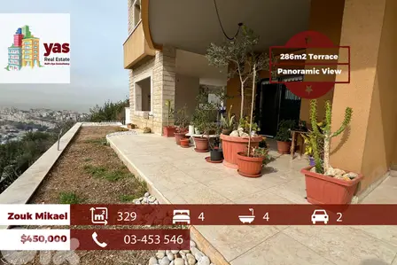 Zouk Mikael 329m2 | 286m2 Terrace | Panoramic View | Calm Area | EH |
