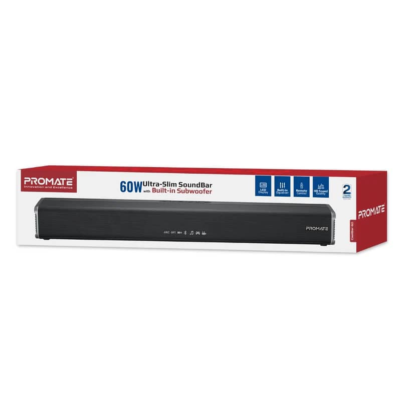 Promate CastBar-60 - 60W Ultra-Slim SoundBar with Built-in Subwoofer 3