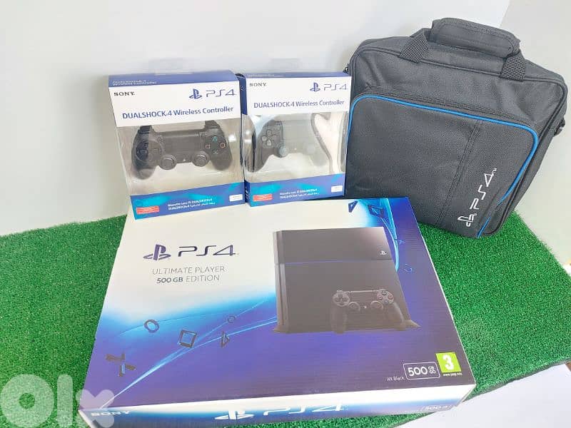 PS4 + 10 Games + 2 new controllers + bag + warranty 90 days 0