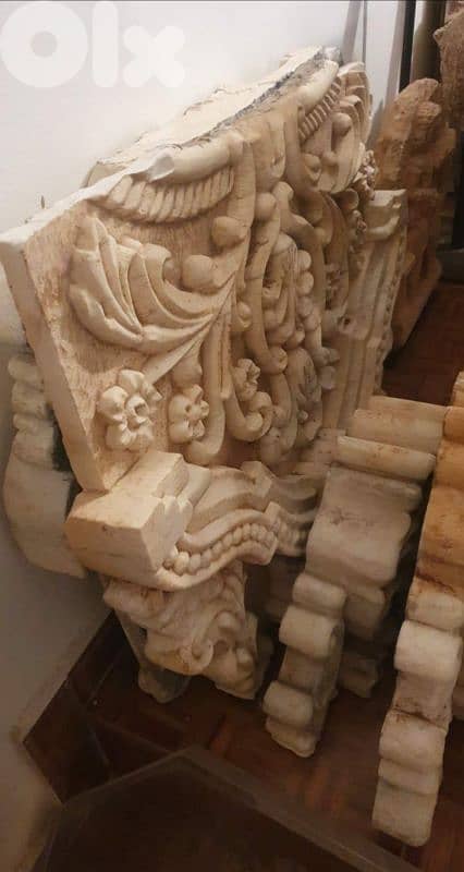 Monumental Antique Hand-Carved Architectural Stone Panels 5