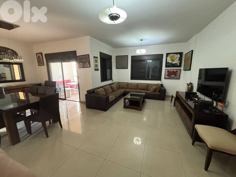 Fully Furnished Apartment With Open View in Zalka For Rent 0