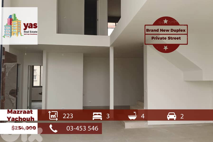 Mazraat Yachouh 223m2 | Brand New Duplex | Prime Location | PM 0