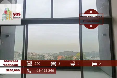 Mazraat yachouh 220m2 | Brand New Duplex | Prime Location | View | PM