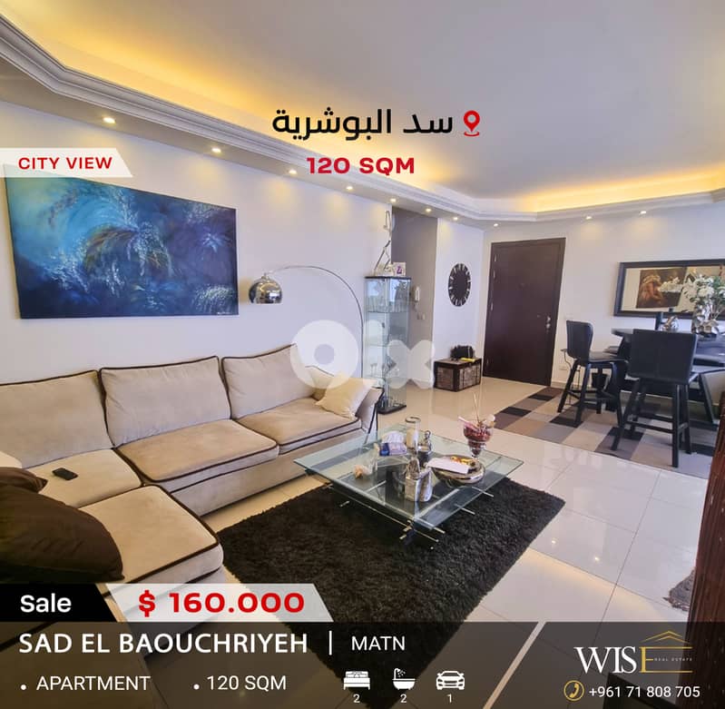 Stunning 120 SQM Apartment for SALE in Sad El Baouchriyeh! 0