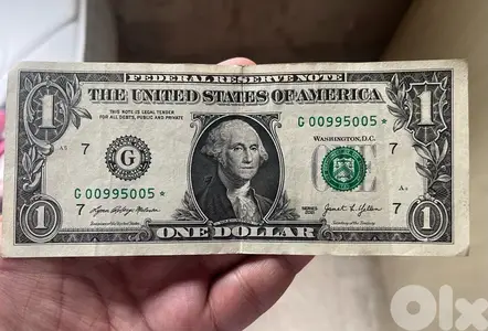 one USd $ dollar star note G 00995005 * Bill