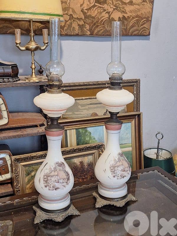 pair of antique french opaline and bronze large lanterns 5