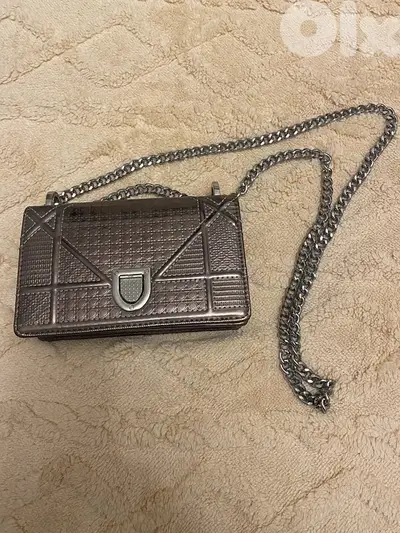 silver grey Dior bag