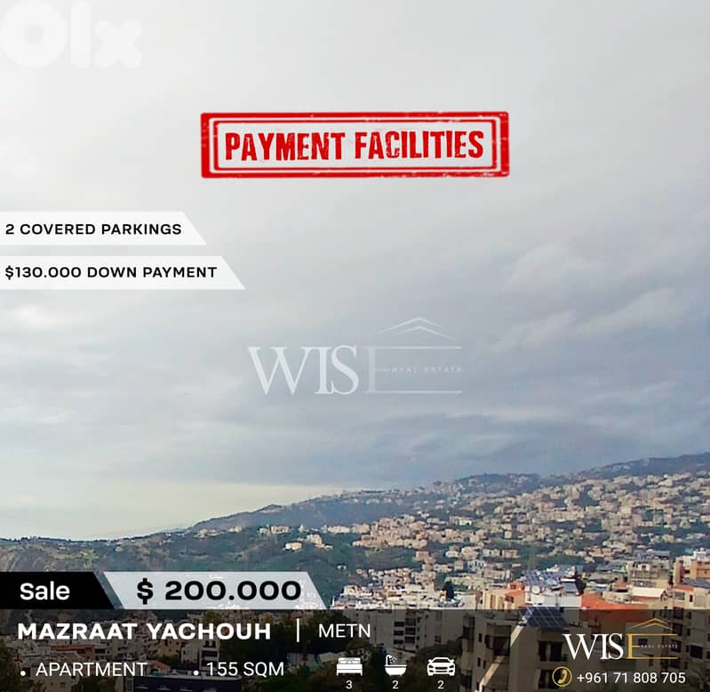 Spacious 155 SQM Apartment for SALE in Mazraat Yachouh! 0