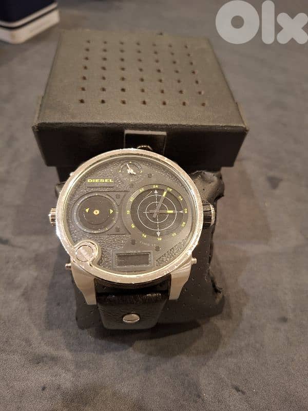 Diesel black leather mens watch 0