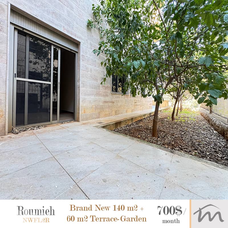 Roumieh | Brand New 140m² + 60m² Terrace-Garden | New Building | Catch 0