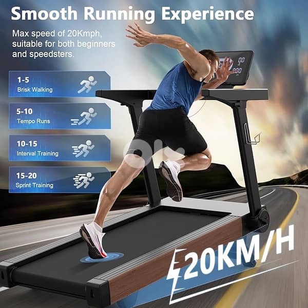 Treadmills, Foldable Treadmill with 20% Auto Incline 0