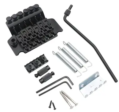 Black Electric Guitar Tremolo Bridge Strat Locking Floyd Rose