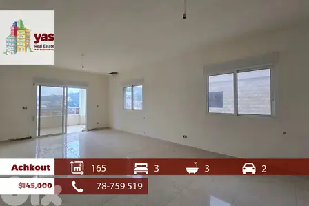 Achkout 165m2 | New Flat | Quiet Street | Mountain View | DA