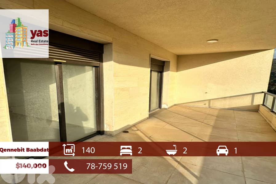 Qennebit Baabdat 140m2 | Brand New | Modern | Prime Location | JM 0