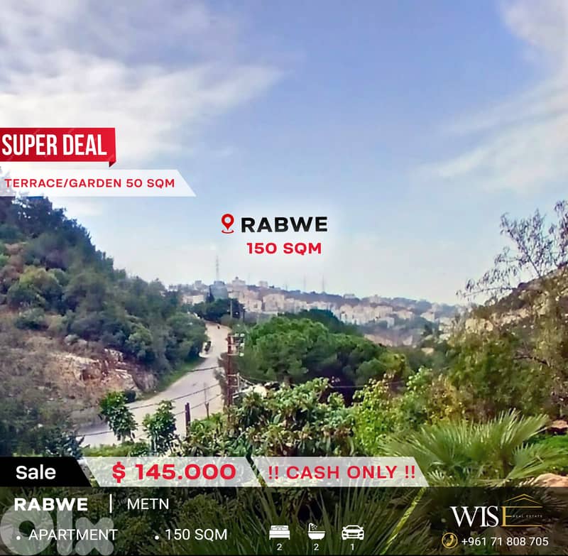 150 SQM Unfurnished Apartment with Terrace for SALE in Rabwe! 0