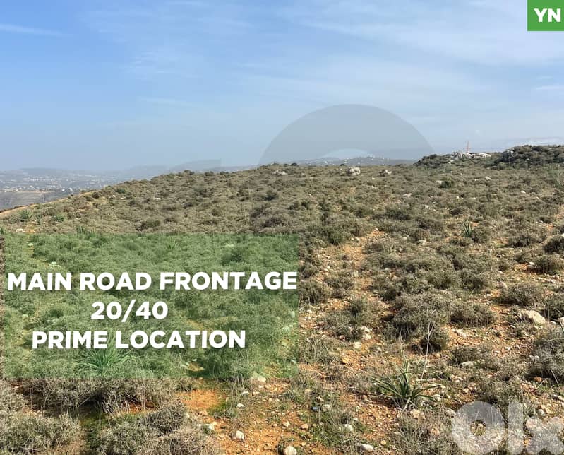 LAND/Zgharta/أرد/زغرتا, road frontage ! REF#YN132594 ! 0