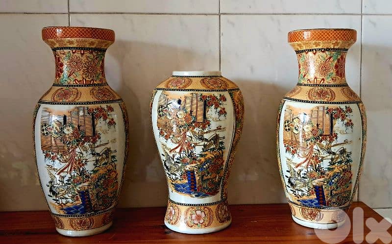 Vintage 3-Piece Japanese Satsuma-Style 0