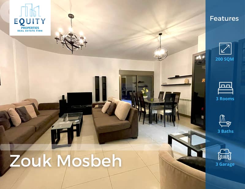 Furnished 200SQM Apartment With Terrace For Rent In Zouk Mosbeh#RK1182 0