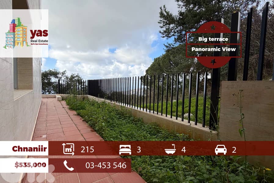 Chnaniir 215m2 | Huge Terrace | Panoramic View | Private Street | EH 0
